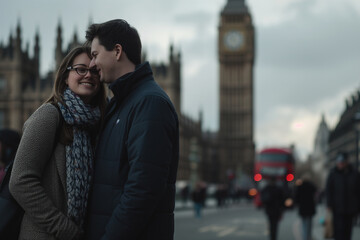 Fototapeta premium Young couple in London