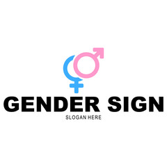 Vector symbol of gender equality logo. Heterosexual gender symbol icon vector, male and female flat sign  illustration.