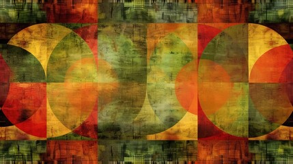 Dirty Grunge Wallpaper Texture with Red, Orange, Yellow, and Green Shapes