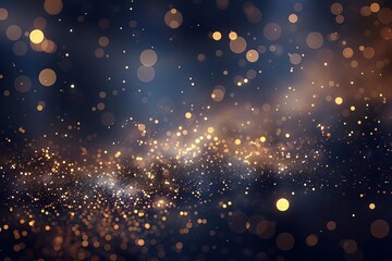 Glittering abstract background Twinkling lights with golden sparkles Festive and luxurious feel
