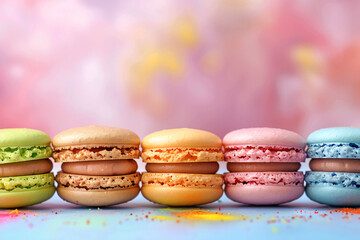 Artistic Arrangement of Macarons - Colorful Dessert Photo