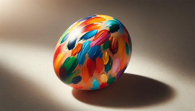 Uovo pitturato con tanti colori