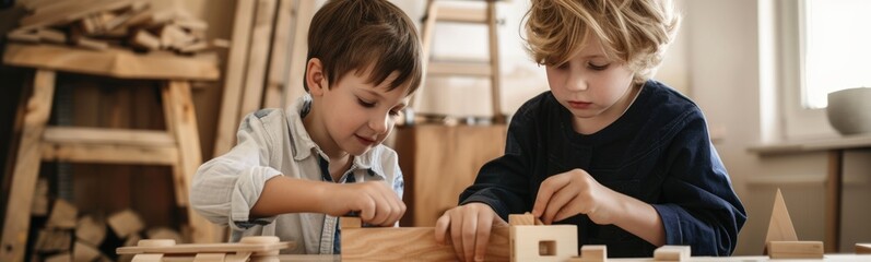Teaching children assemble furniture