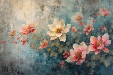 Vintage Floral Magnolia Painting on Textured Background
A beautiful depiction of magnolia flowers in various stages of bloom, painted with a vintage touch on a textured background.
