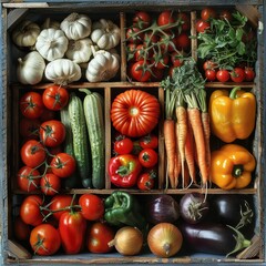 Organic vegetables square shot farm fresh appeal