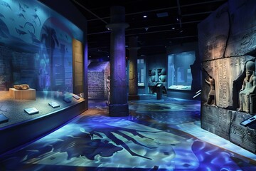 Interactive museum exhibit showcasing ancient civilizations With immersive displays and digital reconstructions to engage visitors