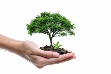 Isolated green tree Offering a symbol of growth Nature And environmental awareness. perfect for projects related to ecology Sustainability And natural beauty.