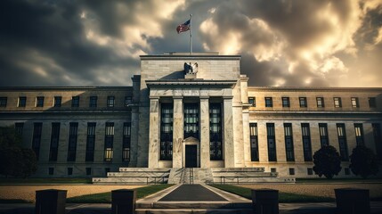 Obraz premium European style law office courthouse building with dark shades