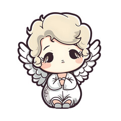 Cute fairytale angel character cartoon illustration