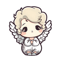 Obraz premium Cute fairytale angel character cartoon illustration