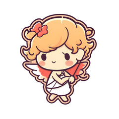 Obraz premium Cute fairytale cupid character cartoon illustration