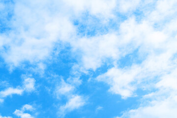 Beautiful blue sky background with white cloud. Abstract nature background, summer cloudscape