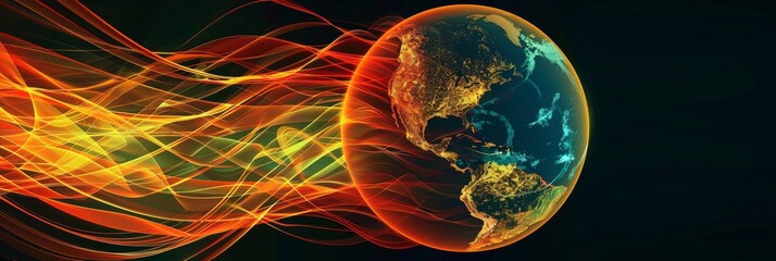 Earth Engulfed in Flames: Global Warming Crisis. Generative AI