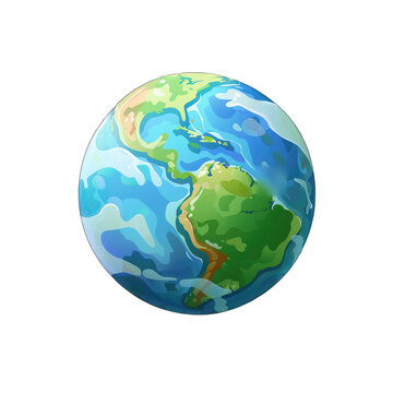 Advocating for Earth's Protection: Cartoon 3D Earth Icon Concept