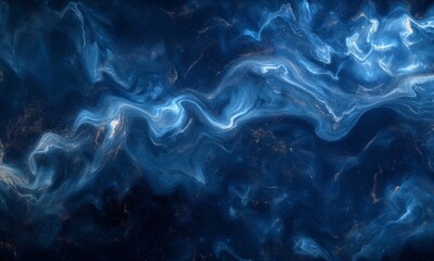 Celestial Azure Rivers: Gold-Flecked Cosmic Blue Marble Texture