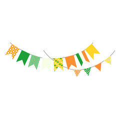 St Patrick garland decoration. Party flag for saint patrick event.