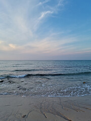 This is the dawn view of Gwakji Beach in Jeju.