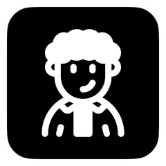 Editable person with curly hair avatar vector icon. User, profile, identity, persona. Part of a big icon set family. Perfect for web and app interfaces, presentations, infographics, etc
