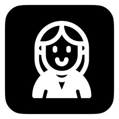 Editable female employee avatar vector icon. User, profile, identity, persona. Part of a big icon set family. Perfect for web and app interfaces, presentations, infographics, etc