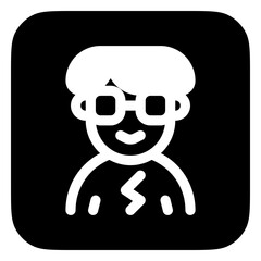 Editable person with bowl haircut and glasses avatar vector icon. User, profile, identity, persona. Part of a big icon set family. Perfect for web and app interfaces, presentations, infographics, etc