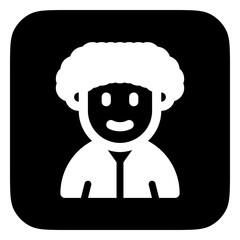 Editable person with afro hairstyle avatar vector icon. User, profile, identity, persona. Part of a big icon set family. Perfect for web and app interfaces, presentations, infographics, etc