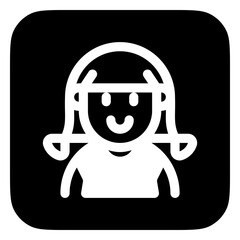 Editable girl with ponytail hair avatar vector icon. User, profile, identity, persona. Part of a big icon set family. Perfect for web and app interfaces, presentations, infographics, etc