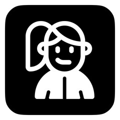 Editable sporty girl with ponytail hairstyle avatar vector icon. User, profile, identity, persona. Part of a big icon set family. Perfect for web and app interfaces, presentations, infographics, etc