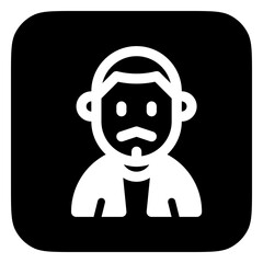Editable man with buzz haircut and mustache avatar vector icon. User, profile, identity, persona. Part of a big icon set family. Perfect for web and app interfaces, presentations, infographics, etc