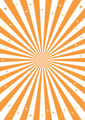 集中線　オレンジ　背景　キラキラ　縦長