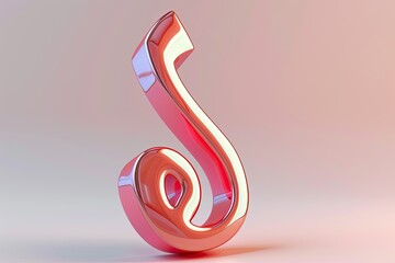 3D icon of a trendy music note.