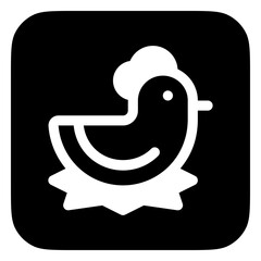 Editable hen, chicken vector icon. Animal, farm, livestock. Part of a big icon set family. Perfect for web and app interfaces, presentations, infographics, etc