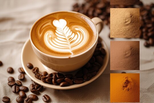 A coffee-inspired color palette with shades of espresso, caramel, and latte.