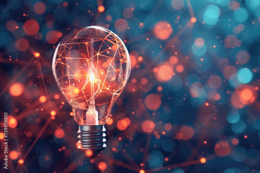 Aufkleber a 3d symbol of a lightbulb representing ideas or innovation.