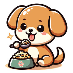 cute dog cartoon vector on white background
