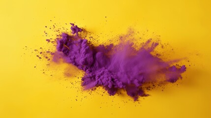 Vivid Yellow and Purple Powder Burst in High-Speed Motion Capture