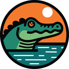 Crocodile head logo design
