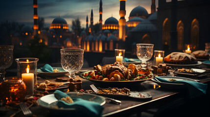 dishes on the table for Iftar