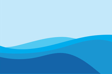 Blue wave vector abstract background flat design
