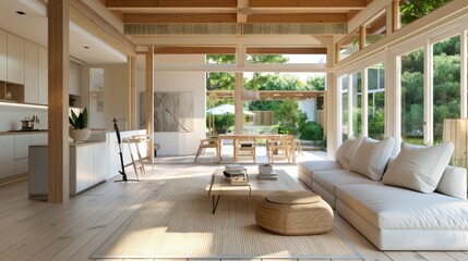 Fototapeta na wymiar Mid-Century Living Room Home Interior Design