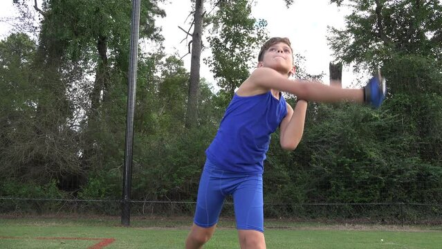Video and Audio of little boy football player quarterback throwing the football