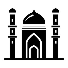 Ramadhan icon on the glyph style. mosque icon