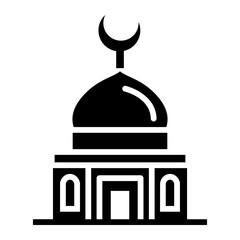 Ramadhan icon on the glyph style. mosque icon