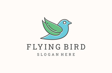 Fototapeta na wymiar Bird Logo Vector Illustration. Flying bird logo design.