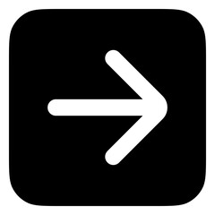 Vector single arrow chevron right icon. Black, white background. Perfect for app and web interfaces, infographics, presentations, marketing, etc.