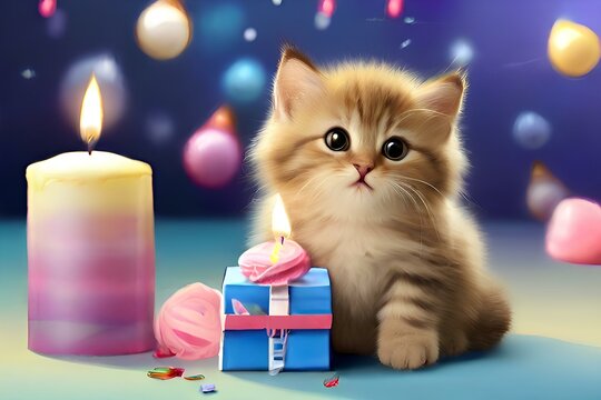 cat and gift box