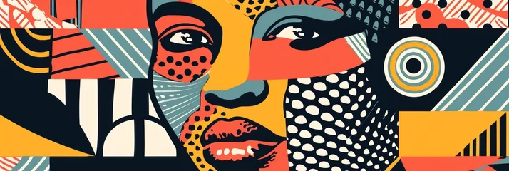 Küchenrückwand Plexiglas Boho-Stil Abstract african pattern, ethnic background, tribal traditonal texture pop art style, Creative design for textiles and merchandise printing