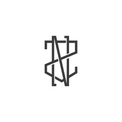 ZN, NZ, N AND Z Abstract initial monogram letter alphabet logo design