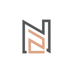 ZN, NZ, Abstract initial monogram letter alphabet logo design