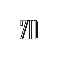 Alphabet Initials logo ZN, NZ, Z and N