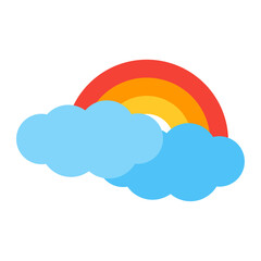 rainbow and clouds icon 